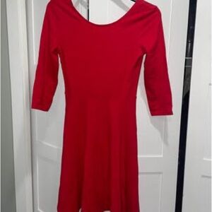 H&M Vibrant Red Long Sleeve Dress